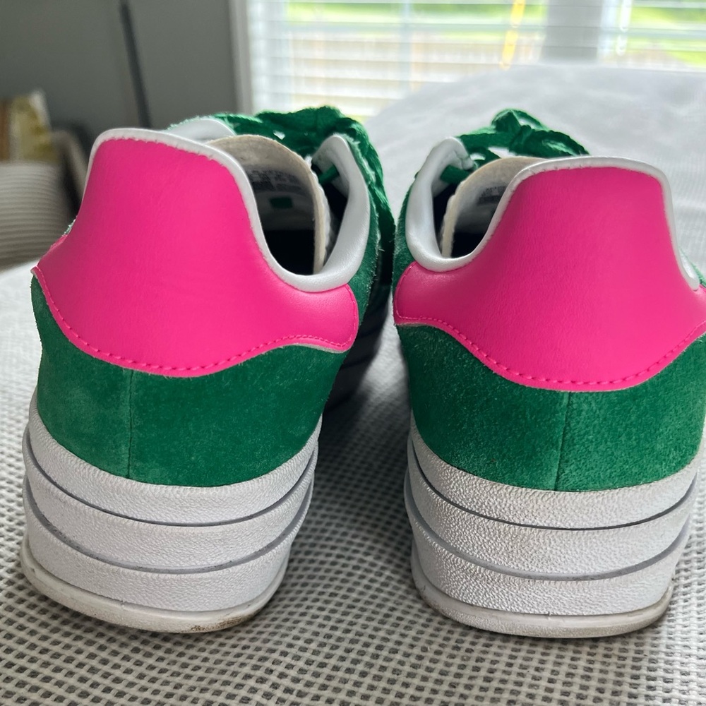adidas Green White Pink Gazelle Low-Top Sneakers - Picture 3 of 6